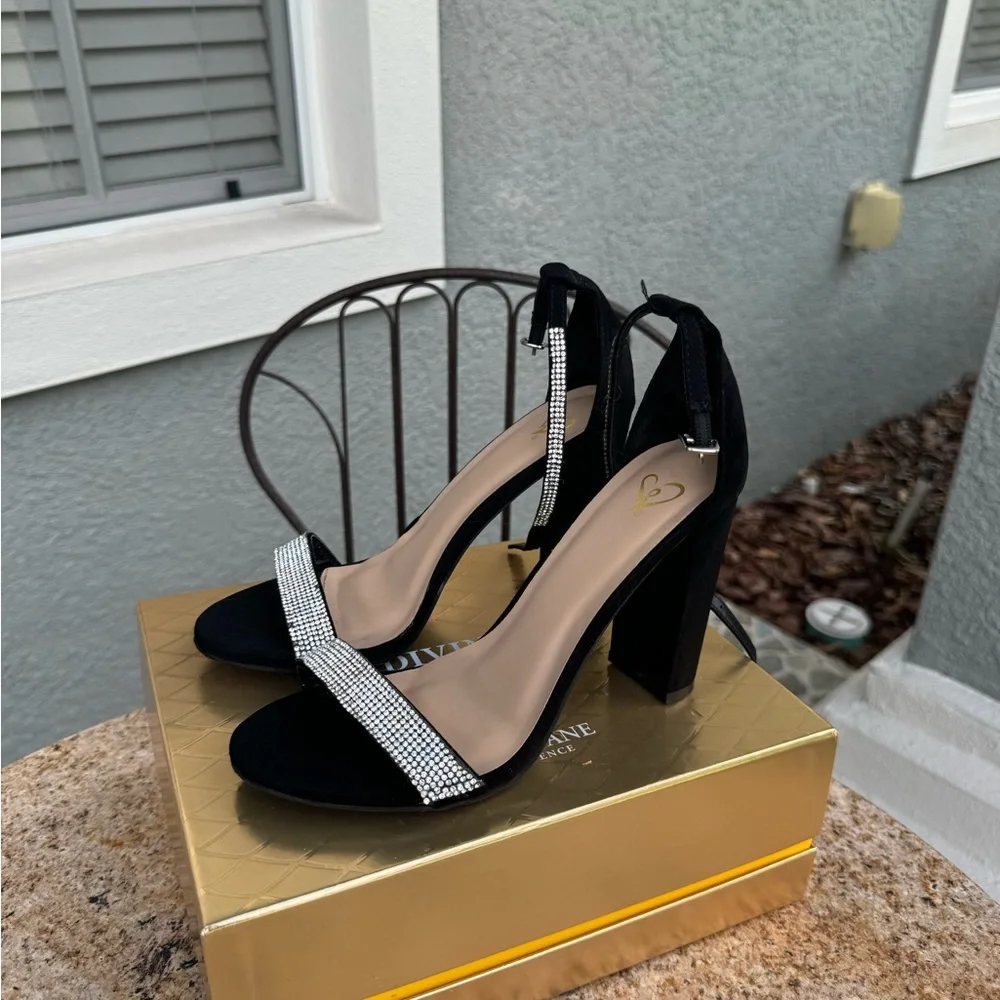 Black Rhinestone Heels - Picture 3 of 5